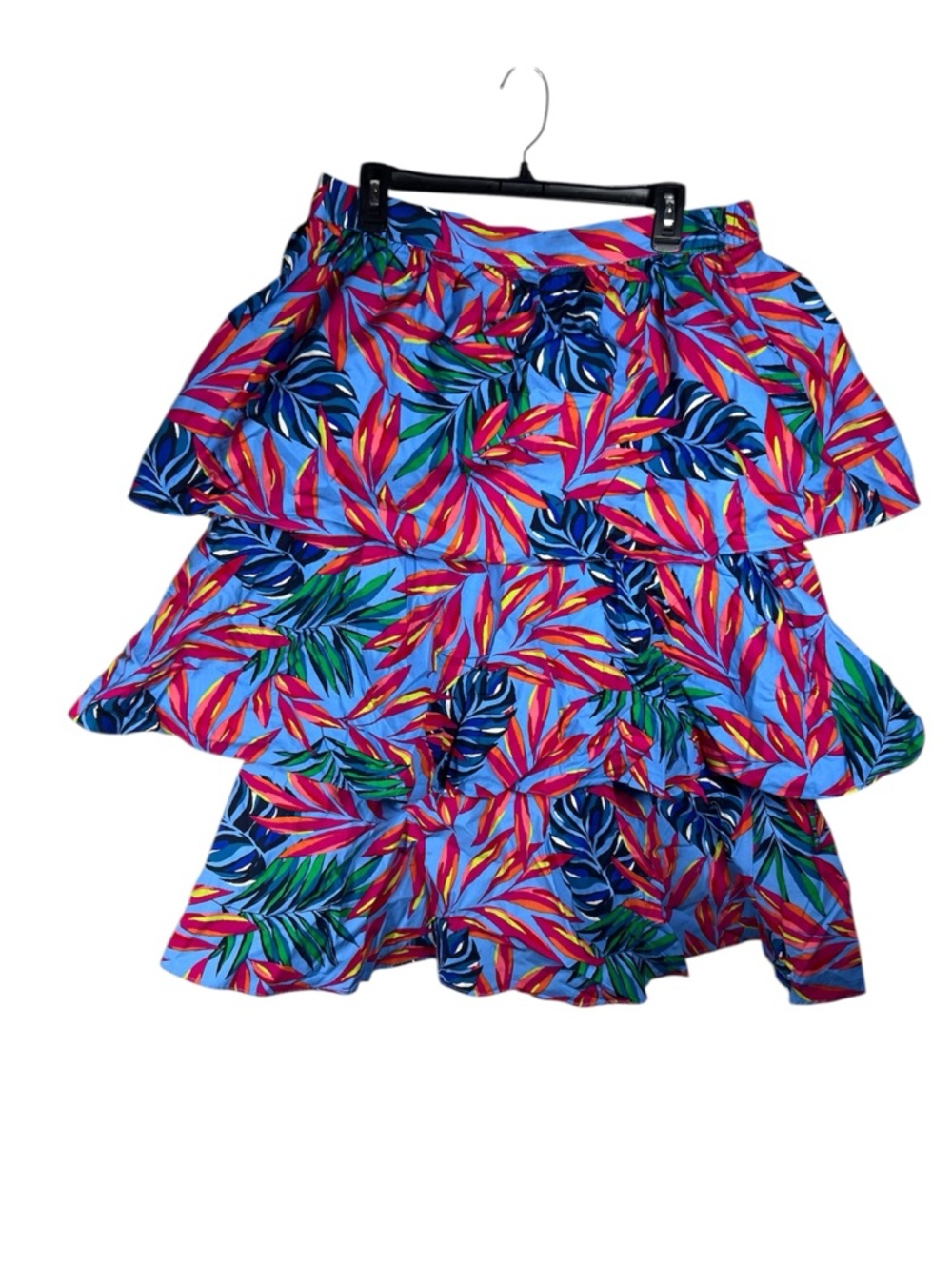 Tabitha Brown Cotton Tiered Floral-Print Midi Skirt Size L